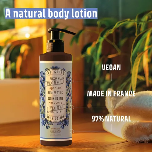 Vista 5 de Panier des Sens – Loción para manos y cuerpo Iris para piel seca - Crema corporal hidratante para mujeres - Hidratante corporal fluido nutritivo