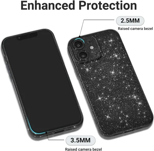 Vista 5 de Svanove Funda para iPhone 11 con Purpurina, Brillante Femenina Linda con Brillo Resplandeciente Reluciente Luminosa Funda de Teléfono para Mujeres