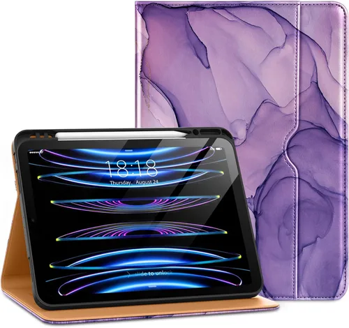 Vista 31 de DTTO para iPad Pro 12.9 6ª / 5ª / 4ª / 3ª generación Funda 2022/2021/2020/2018, Funda de cuero premium tipo folio con soporte integrado