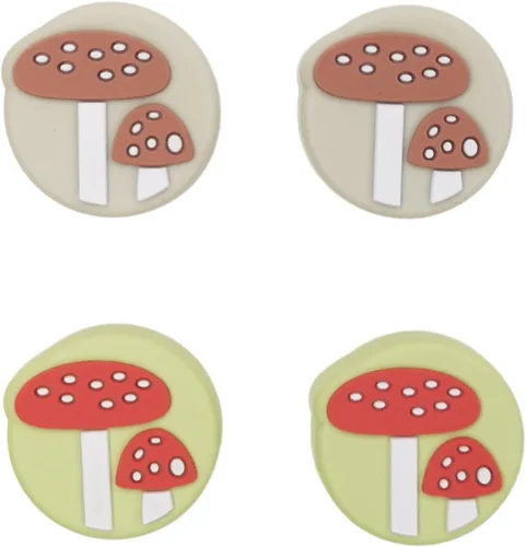 Vista 6 de Ocanblu - Cute Mushroom Thumb Grip Caps Compatible with Nintendo Switch Switch OLED Switch Lite Soft Silicone Joystick Caps 4PCS