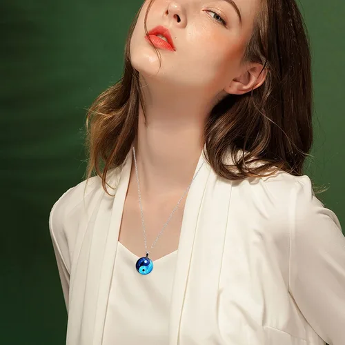 Vista 7 de Yin Yang - Collar con dije de filosofía china, símbolo taoísta, talismán, taichi, yoga, acero inoxidable, colgante de collar para mujeres y hombres