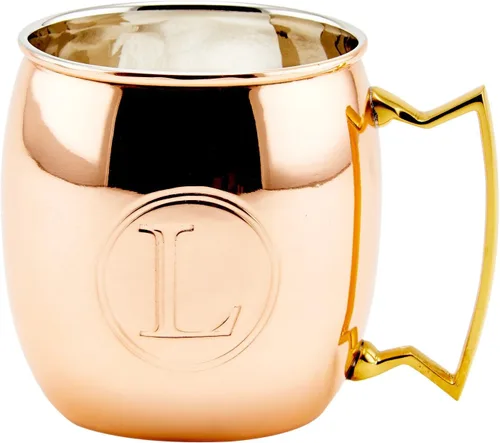 Vista 24 de Old Dutch International Taza sólida Moscow Mule, 16 onzas, monograma A, cobre