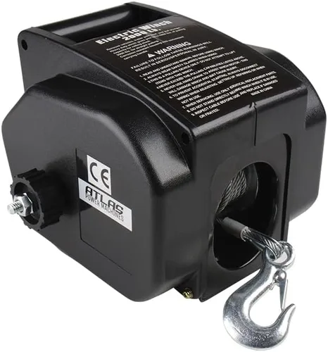 Vista 10 de South Bend Components Atlas Power Machines - Cabrestante manual para barco/remolque, 600 libras con cable de acero resistente