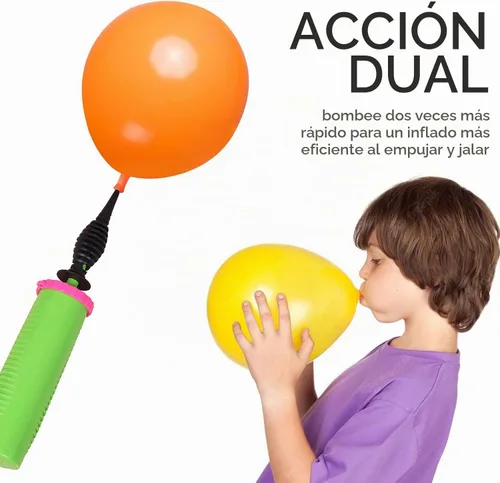 Vista 4 de Bomba de globo de mano de doble acción de 2 vías para globos, pelotas de yoga, anillos de natación