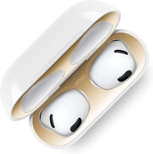 Vista 9 de elago - Protector contra el polvo compatible con AirPods 3, adhesivo metálico a prueba de polvo, película ultra delgada, acabado de aspecto lujoso