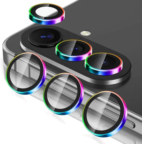 Vista 19 de Casetego Protector de lente de cámara para Galaxy Z Fold 8, [Diseño de purpurina mejorado], [Fuerte adherencia], lente de vidrio templado 9H negro