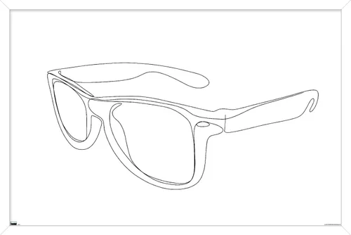 Vista 14 de Trends International LÍNEA Y CEPILLO - Póster de pared de lentes de sol de línea continua, 22.37 x 34.00 pulgadas, versión enmarcada de caoba