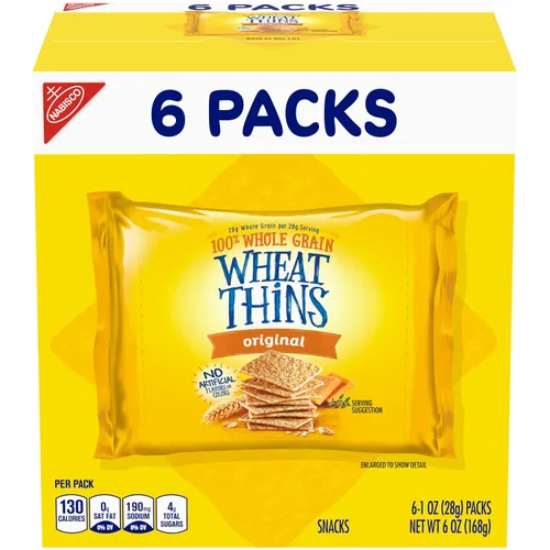 Vista 24 de Wheat Thins Galletas con un toque de sal, bajas en sodio, galletas integrales de trigo, paquetes a granel, 6 cajas de 8.5 onzas cada una Galletas