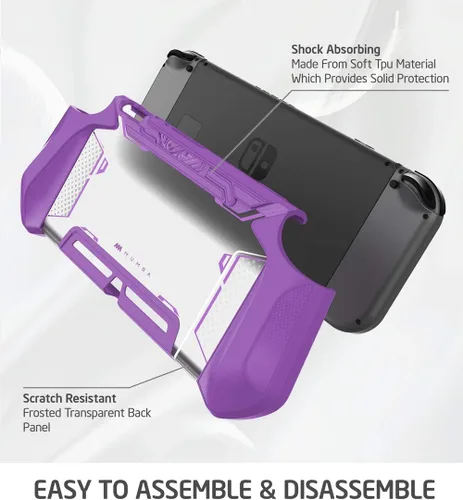 Vista 4 de Mumba - Funda compatible acoplable con Nintendo Switch Blade Series de poliuretano termoplástico con agarre ergonómico y cómodo