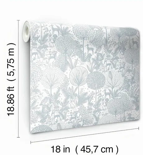Vista 8 de RoomMates RMK12075RL Sea Blue Forest Friends - Papel tapiz para guardería, rollo azul mar
