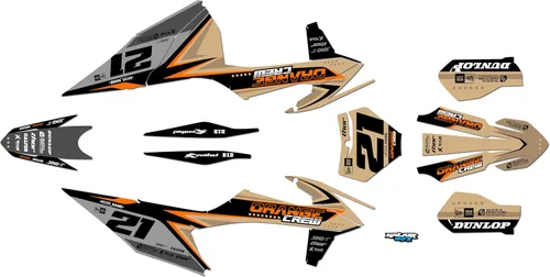 Vista 11 de Kit de gráficos para KTM Motocross de 2 tiempos 125 SX, 150 SX y 250 SX años 2019, 2020, 2021 y 2022 Orangecrew Series Cyan 16 Mil - Calcomanías