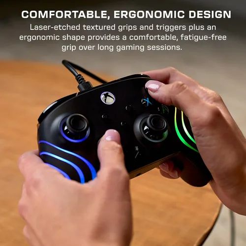 Vista 7 de Turtle Beach Afterglow Wave Wired RGB Gaming Controller - Licensed for Xbox Series X S, Xbox One & Windows PCs - Mappable Buttons, Hall-Effect Hair