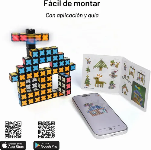 Vista 11 de TOSY Cubo Magnético 4x4 - 70 Bloques, 560 Imanes, Multiuso: Bloques de Construcción Creativos, Fidget Spinner Transformable, Rompecabezas/Cubo Cubo