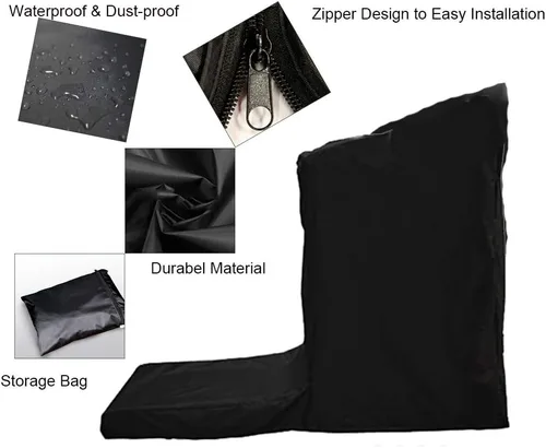 Vista 5 de FLR Cubiertas para cinta de correr negra, a prueba de polvo, impermeable, cubierta protectora ligera y resistente para cinta de correr en interiores