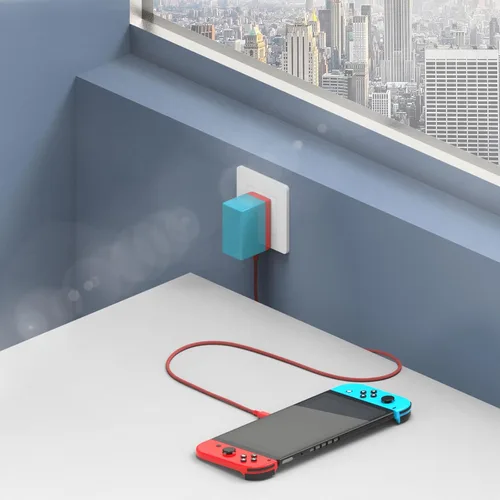 Vista 6 de 39 W para cargador Nintendo Switch, cable adaptador de corriente alterna, cable de alimentación para interruptor controlador OLED Lite 15V 2.6A USB