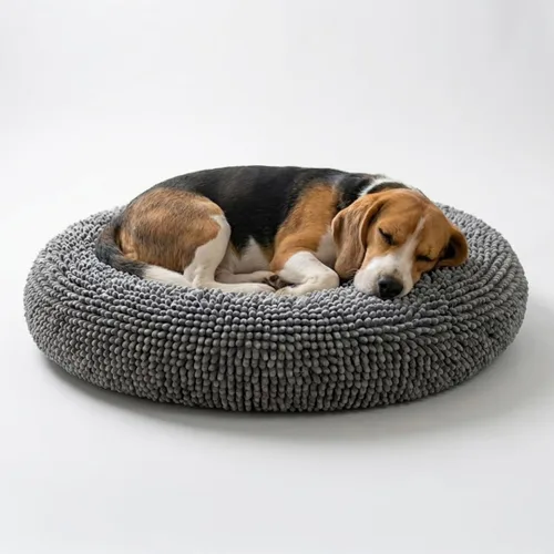 Vista 22 de Muddy Mat® Cloud K-9 cama para perros y gatos, cama suave y relajante en forma de dona, material de chenille, funda extraíble, lavable y apta