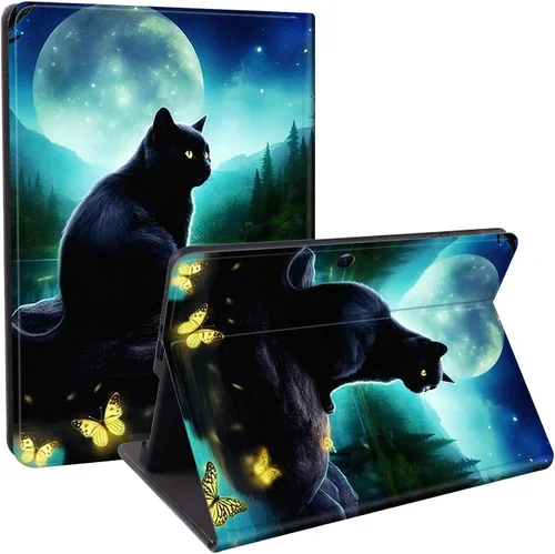 Vista 11 de Funda diseñada para Microsoft Surface Pro 11/10/9, protección ligera, múltiples ángulos, piel sintética, delgada, con función de encendido y apagado