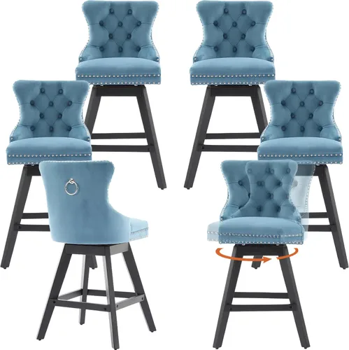 Vista 8 de Juego de 2 taburetes de bar giratorios modernos, taburetes de bar de 26.6 pulgadas de altura de mostrador beige con respaldo para isla de cocina