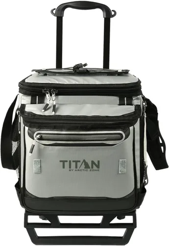 Vista 11 de Titan by Arctic Zone Collapsible Wheeled Soft Sided Cooler with Detachable Rolling AT Cart, Insulated Bag with Leak Proof Lining, for Travel, Beach