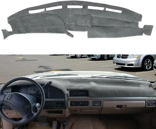 Vista 7 de Tapete de cubierta de tablero personalizado para Ford F150 F250 F350 Pickup Truck 1992 1993 1994 1995 1996, tapete para cubierta de salpicadero Negro