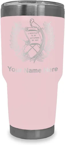 Vista 22 de LaserGram - Vaso personalizado de 20 onzas, bandera de Guatemala (negro) Regalo grabado, acero inoxidable aislado al vacío, grabado con láser