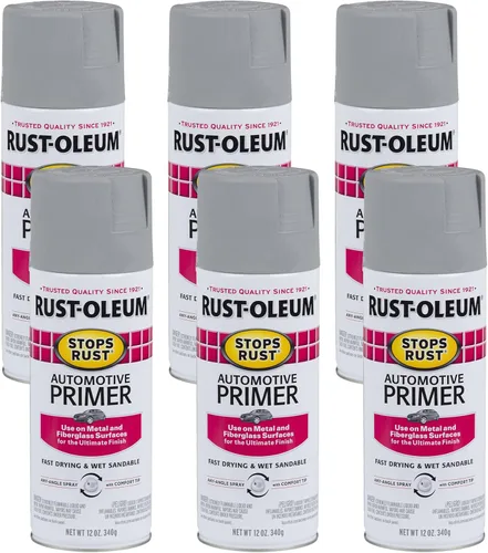 Vista 19 de Rust-Oleum 384757 Stops Rust Custom Spray de imprimación automotriz 5 en 1, 12 oz, gris oscuro mate