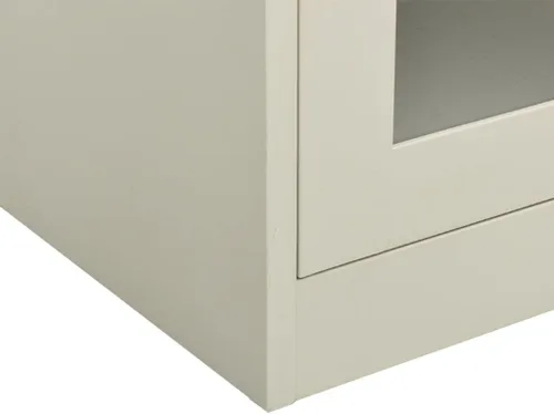 Vista 8 de Armario de oficina, gabinete de acero, armario de almacenamiento de acero con ajustable, gabinete para oficina, garaje, cocina, gris claro, 35.4 x