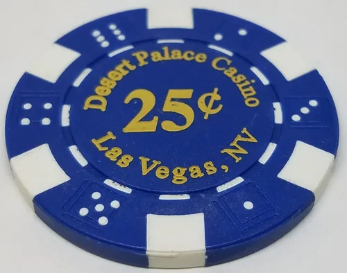 Vista 2 de Fichas de póquer – (25) 25 ¢ desierto Palace, compuesto de arcilla