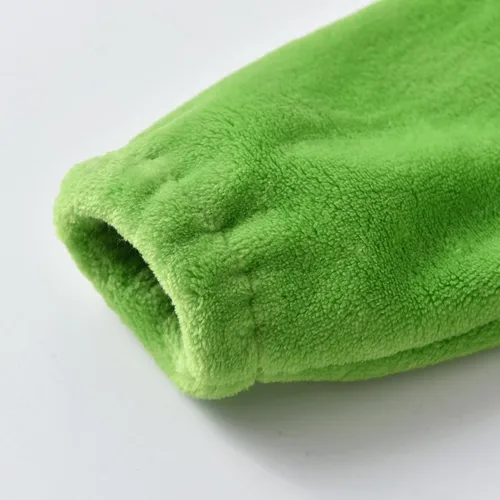 Vista 7 de Wrrkayly Mameluco de franela con capucha para bebé niño y niña, con cremallera de animales de dibujos animados, traje de invierno cálido, disfraz