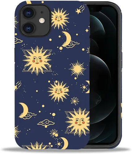 Vista 104 de DAIZAG Funda compatible con iPhone 11, hermoso color arena, patrón completo, carcasa rígida híbrida de plástico TPU + funda de protección