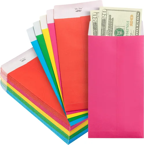 Vista 9 de Mr. Pen - Sobres de dinero para efectivo, 6.5 x 3.5 pulgadas, paquete de 100 unidades, papel kraft Sobres de efectivo autoadhesivos a granel