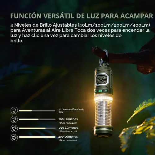 Vista 5 de FLEXTAIL Repelente de mosquitos pequeño recargable con calefacción de 329 °F con zona de protección de 30 pies, ultra mini con luz de campamento
