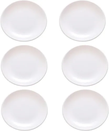 Vista 2 de Paquete de 6 platos de melamina para postres y ensaladas, aperitivos, 6 pulgadas, color negro redondo