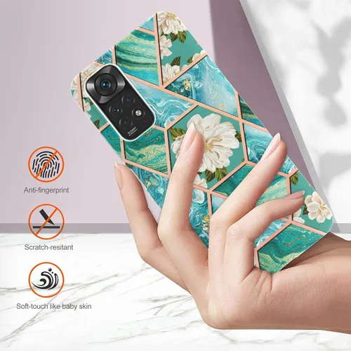 Vista 3 de Funda para Xiaomi Redmi Note 11S, funda para Redmi Note 11 4G, funda con patrón de mármol IMD para niñas, con lente de cámara y cubierta protectora