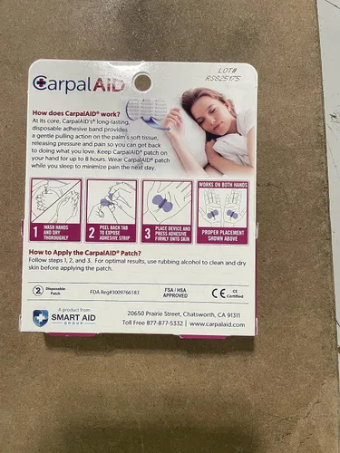 Vista 7 de CarpalAid - Parche Alternativo para Túnel Carpiano - Diseño Innovador Patentado, Adhesivo de Grado Médico para Soporte - Uso Todo el Día Sin