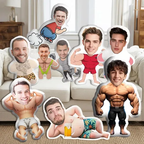 Vista 12 de LOVELYPOD Almohada facial personalizada, regalos para novio, novia, almohada de fotos personalizada, regalo divertido para pareja para cumpleaños