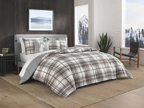 Vista 3 de Eddie Bauer - Juego de funda de edredón tamaño individual, juego de ropa de cama reversible con funda a juego, peso medio, artículos esenciales