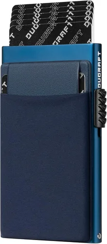 Vista 15 de DUGRAFT Tarjetero para tarjetas de crédito con bolsillo para dinero, minimalista, delgado, de aluminio, de metal, para hombres, con bloqueo RFID