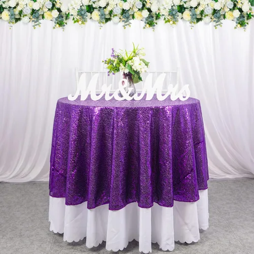Vista 18 de ShinyBeauty Mantel de lentejuelas rosa intenso, superposición redonda brillante de 120 pulgadas para decoración de bodas, fiestas de cumpleaños