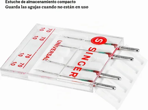 Vista 3 de SINGER 4877 - Agujas universales de punto normal para máquina de coser para tela tejida, tamaño 70/10, 4