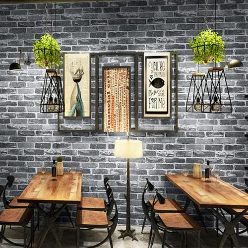 Vista 3 de Okydoky Papel Tapiz Despegable y Adhesivo, Papel Tapiz de Ladrillo Gris para Decoración del Hogar, Papel de Contacto Adhesivo y Despegable