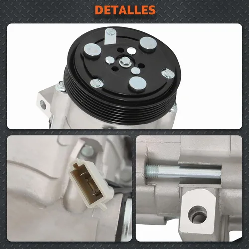 Vista 4 de labwork Compresor de CA con embrague de CA CO 101640C repuesto plateado y negro para Escape 3.0L 2001-2007 Reemplazo para Mazda Tribute 3.0L