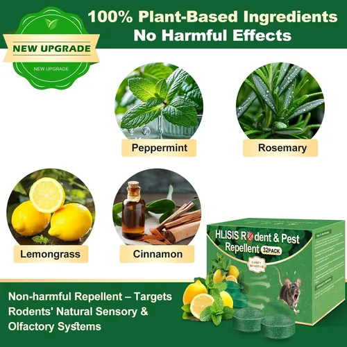 Vista 10 de 32PCS repelente de roedores, aceite de menta natural para ratones