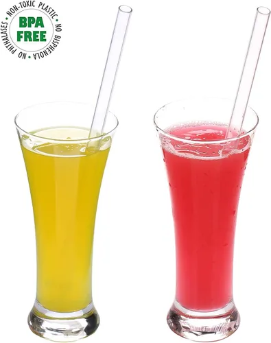Vista 7 de Dakoufish Pajitas reutilizables para batidos de 10 pulgadas de largo, boca ancha, pajitas rectas de plástico para batidos de leche, juego de 6