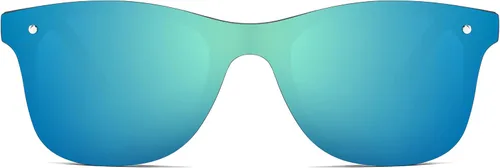 Vista 2 de FEISEDY Gafas de sol reflexivas de una pieza sin montura de moda con lentes de sol reflectantes B4155