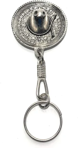 Vista 3 de Llavero Sombrero Charro, llavero Sombrero Charro Plata, plateado