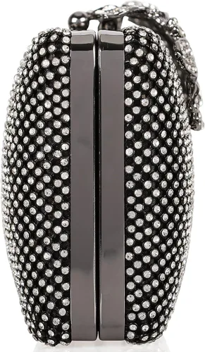 Vista 5 de Dexmay - Bolso de mano con diamantes de imitación con cierre floral de cristal, bolso de noche formal para mujer