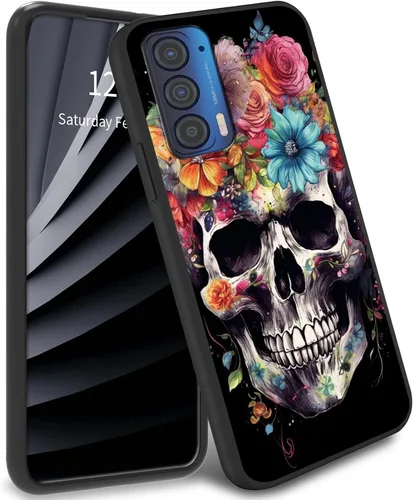 Vista 24 de Funda delgada para Moto Edge 2021 TPU con diseño de hojas de arte, cubierta de protección de cuerpo completo de goma de gel suave para Motorola Edge