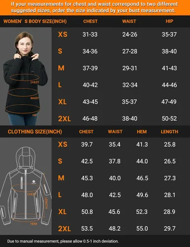 Vista 6 de SOLJIKYE Heated Jackets for Women with Battery Pack, Winter Windproof Soft Shell Electric Heated Coat, Black