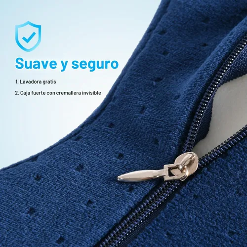 Vista 4 de Almohada de rodilla para dormir de lado, almohada de alivio del dolor de ciática, cojín de espuma viscoelástica para dormir de lado, almohadas Azul